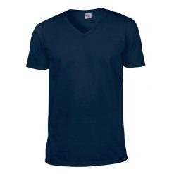 Koszulka Unisex Dla Dorosłych Z Miękkim Dekoltem V. Niebieskie bluzki damskie Gildan, m, bez wzorów, sportowe, bez kołnierzyka, bez ramiączek. Za 40.99 zł.