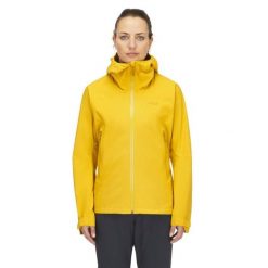 Kurtka przeciwdeszczowa damska Rab Women's Downpour Light Jacket z kapturem. Żółte kurtki przeciwdeszczowe damskie RAB, s, z kapturem. Za 539.99 zł.