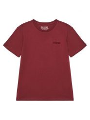 Guess T-Shirt L5YI39 K8HM4 Bordowy Regular Fit. Czerwone t-shirty chłopięce Guess, z aplikacjami, z bawełny, bez ramiączek. Za 69.99 zł.