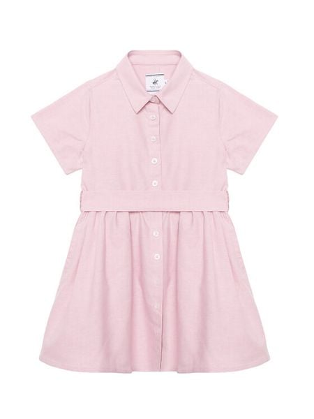 Beverly Hills Polo Club Sukienka codzienna G3631 Różowy Regular Fit. Czerwone sukienki dziewczęce Beverly Hills Polo Club, bez wzorów, z bawełny, bez ramiączek. Za 237.99 zł.
