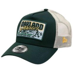 Czapka z daszkiem New Era MLB Patch Trucker Oakland Athletics. Zielone czapki męskie New Era, bez wzorów, casualowe. Za 139.99 zł.
