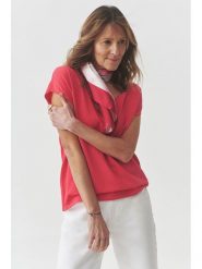 TATUUM Koszulka w kolorze różowym rozmiar: XL. Różowe bluzki damskie Tatuum, xl, bez wzorów, bez kołnierzyka, bez ramiączek. Za 123.53 zł.