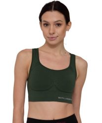 Damski crop top do ćwiczeń Brubeck GYM. Niebieskie topy sportowe damskie Brubeck, l, bez wzorów, z dzianiny, bez ramiączek. Za 149.99 zł.