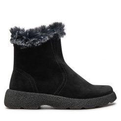 Botki Caprice. Czarne botki damskie Caprice, bez obcasa, na płaskiej podeszwie, bez zapięcia. Za 419.99 zł.