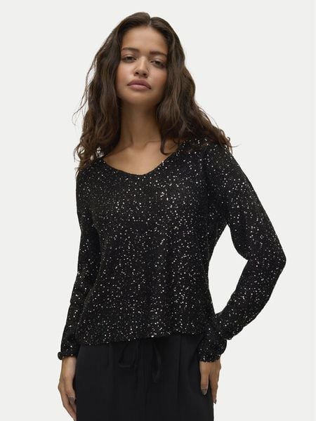 Vero Moda Bluzka Leilani 10318223 Czarny Loose Fit. Czarne bluzki damskie Vero Moda, xs, bez wzorów, z syntetyku, bez ramiączek. Za 139.99 zł.