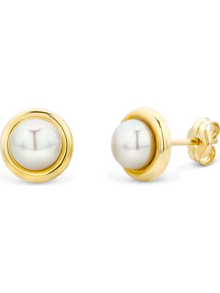 Revoni Złote kolczyki-wkrętki z perłami rozmiar: onesize. Białe kolczyki damskie Revoni, z perłą, złote. Za 652.99 zł.