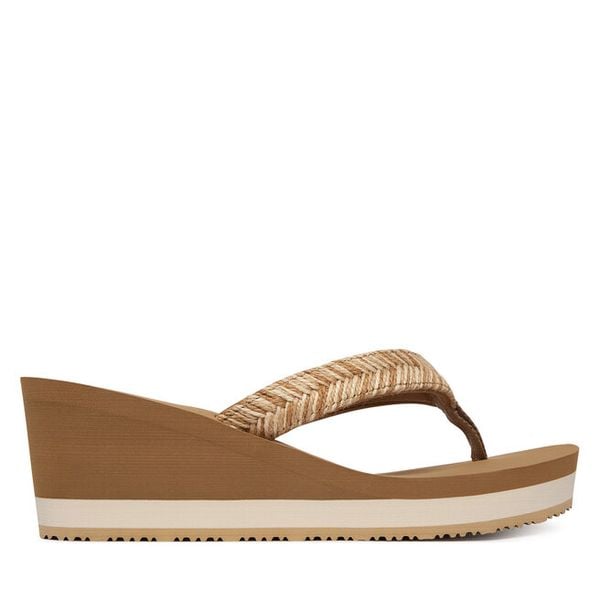 Japonki Tommy Hilfiger. Brązowe klapki damskie Tommy Hilfiger, bez wzorów, bez obcasa. Za 229.99 zł.