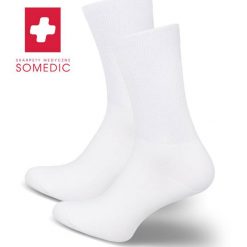 Białe skarpetki medyczne SOMEDIC 754. Białe skarpetki damskie Milena, bez wzorów, z bawełny. Za 15.60 zł.