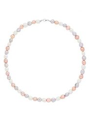 Pearline Naszyjnik w kolorze biało-jasnoróżowym z perłami - dł. 42 cm rozmiar: onesize. Białe naszyjniki damskie Pearline, srebrne. Za 420.22 zł.