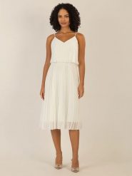 APART Sukienka w kolorze kremowym rozmiar: 46. Brązowe sukienki damskie Apart, bez wzorów, bez kołnierzyka, bez ramiączek, midi. Za 217.99 zł.