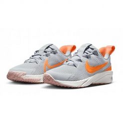 Buty Sportowe Młodzieżowe Nike Star Runner 4 Nn GS. Szara buty sportowe na co dzień damskie Nike, bez wzorów. Za 171.60 zł.