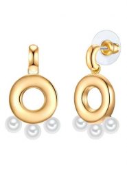 Yokoamii Pozłacane kolczyki-wkrętki rozmiar: onesize. Białe kolczyki damskie Yokoamii, z perłą, metalowe. Za 30.99 zł.