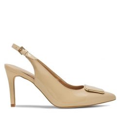 Sandały Lasocki. Brązowe sandały damskie Lasocki, bez wzorów, bez obcasa, na szpilce. Za 259.99 zł.