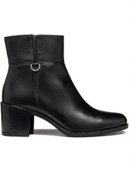 Geox Skórzane botki "New Ashell" w kolorze czarnym rozmiar: 40. Czarne botki damskie Geox, eleganckie, bez obcasa, bez zapięcia. Za 270.39 zł.