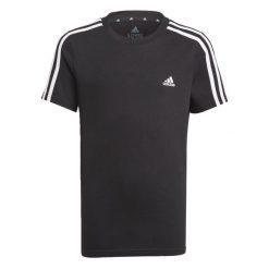 Koszulka dziecięca adidas Essentials 3-Bandes. Białe bluzki sportowe damskie Adidas, z bawełny, bez kołnierzyka, bez ramiączek. Za 79.00 zł.