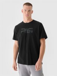 4F T-shirt oversize męski 4F x Robert Lewandowski - czarny M. Czarne t-shirty męskie 4f, m, bez wzorów, z bawełny, bez kołnierzyka. W wyprzedaży za 59.99 zł.