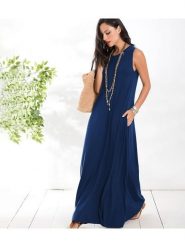 LA Angels Sukienka w kolorze granatowym rozmiar: S. Niebieskie sukienki damskie LA Angels, s, bez wzorów, bez kołnierzyka, bez ramiączek, maxi. Za 130.50 zł.