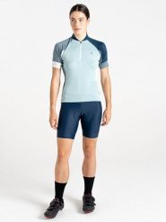 Dare 2b Koszulka kolarska "Flutter Jersey" w kolorze błękitno-granatowym rozmiar: 46. Niebieskie bluzki sportowe damskie Dare 2b, bez wzorów, z jersey, bez ramiączek. Za 100.75 zł.