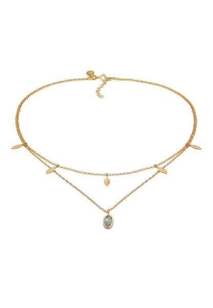 Elli PREMIUM Damski warstwowy naszyknik, pióro Boho Summer Trend z Labradorytem w pozłacanym srebrze 925 Sterling Silver Naszyjniki 1 ct. Szare naszyjniki damskie Elli PREMIUM, pozłacane. Za 378.99 zł.