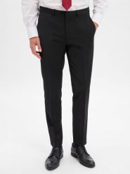 HUGO Spodnie - Hesten Mężczyźni Super Slim Fit czarny, 50. Czarne spodnie wizytowe męskie Hugo, z wełny. Za 549.95 zł.