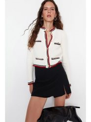 Trendyol Kardigan w kolorze białym rozmiar: S. Białe kardigany damskie Trendyol, s, bez wzorów, ze splotem. Za 117.95 zł.