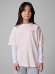 4F T-shirt loose z nadrukiem dziewczęcy - różowy 122/128 (6-8 lat). Czerwone koszulki dziewczęce 4f, bez wzorów, z bawełny, bez ramiączek. Za 59.99 zł.