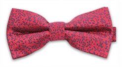 Czerwona Mucha w Granatowe Gałązki - Motyw Florystyczny, Męska. Czerwone krawaty i muchy męskie Vernon, bez wzorów, eleganckie. Za 29.00 zł.