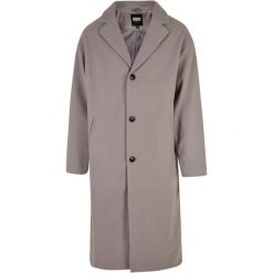 Długi płaszcz Urban Classics. Szare płaszcze męskie Urban Classics, l, bez wzorów, z materiału, klasyczne. Za 552.55 zł.