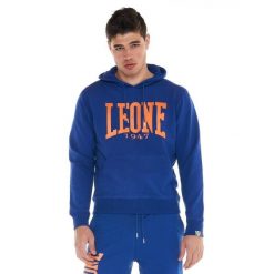 Leone 1947 Apparel Męska bluza z kapturem i dużym logo, lekka bawełna. Niebieskie bluzy z kapturem męskie LEONE 1947 APPAREL, m, z bawełny. Za 147.31 zł.
