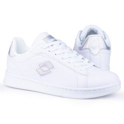 Buty damskie sportowe trampki Lotto DAMPOLIS GC. Białe trampki i tenisówki damskie Lotto, bez wzorów. W wyprzedaży za 129.00 zł.
