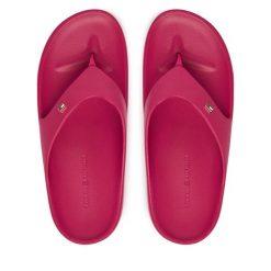 Japonki Tommy Hilfiger. Czerwone klapki damskie Tommy Hilfiger, bez wzorów, bez obcasa. Za 189.99 zł.