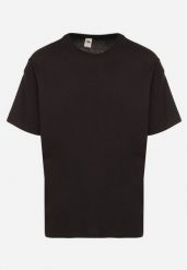 Czarna Koszulka T-shirt z Bawełny Fodarella. Czarne t-shirty męskie Born2be, m, z aplikacjami, z bawełny, bez kołnierzyka. Za 44.99 zł.
