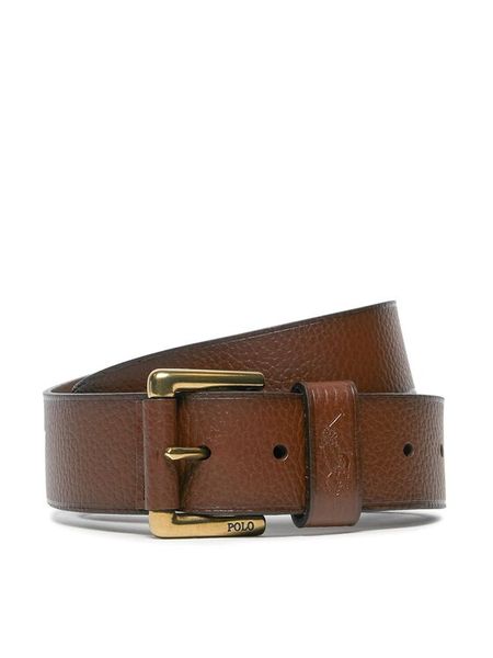 Polo Ralph Lauren Pasek Męski 405898669002 Brązowy. Brązowe paski męskie Polo Ralph Lauren, bez wzorów, ze skóry. Za 419.99 zł.