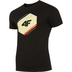 T-shirt męski TSM010 - głęboka czerń. T-shirty męskie 4f, m, bez wzorów, bez kołnierzyka. W wyprzedaży za 34.99 zł.