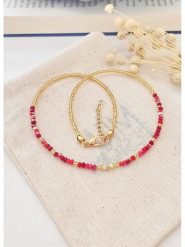 Atelier MIU Pozłacany naszyjnik z kryształami - dł. 45 cm rozmiar: onesize. Czerwone naszyjniki damskie atelier MIU, pozłacane. Za 34.99 zł.