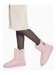 ISLAND BOOT Botki zimowe "Emmy" w kolorze jasnoróżowym rozmiar: 37. Różowe botki damskie Island Boot, na zimę, z materiału, bez obcasa, bez zapięcia. Za 130.99 zł.