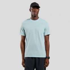 Koszulka z krótkim rękawem męska ODLO T-shirt crew neck s/s ESSENTIAL LINENCOOL. Niebieskie t-shirty męskie Odlo, m, bez wzorów, bez kołnierzyka. Za 249.99 zł.