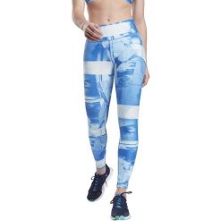 Legginsy sportowe damskie Reebok Lux Bold - Flat On Back. Niebieskie legginsy damskie Reebok, xs, bez wzorów, z elastanu. Za 155.00 zł.
