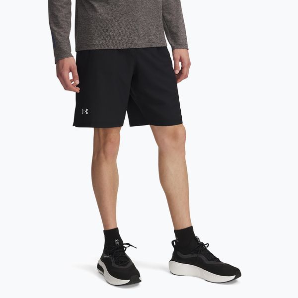 Spodenki do biegania męskie Under Armour Launch 9". Czarne szorty męskie Under Armour, bez kołnierzyka. Za 109.99 zł.