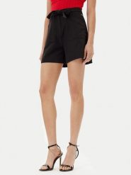 Guess Szorty materiałowe W5GD0I WH9Y2 Czarny Loose Fit. Czarne szorty damskie Guess, z aplikacjami, z materiału. Za 219.99 zł.