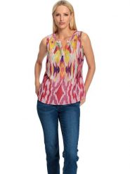 Heine Bluzka ze wzorem rozmiar: 38. Bluzki damskie Heine, bez wzorów, bez kołnierzyka, bez ramiączek. Za 73.93 zł.