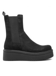 Vagabond Botki Tara 4846-150-20 Czarny. Czarne botki damskie Vagabond Shoemakers, z nubiku, bez obcasa, na koturnie, bez zapięcia. Za 619.99 zł.