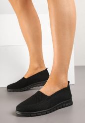 Czarne Tenisówki z Elastyczną Cholewką i Tłoczeniem Zenfitra. Czarne trampki i tenisówki damskie Born2be, bez wzorów, z jeansu. Za 39.99 zł.