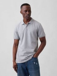 GAP Koszulka polo w kolorze szarym rozmiar: XL. Szare koszulki polo męskie GAP, xl, bez wzorów, bez ramiączek. Za 88.02 zł.