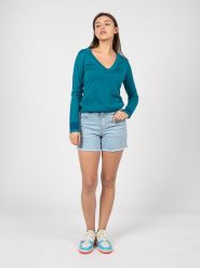 Pinko Szorty "Bradford" | V10XD A0DD | Kobieta | Błękitny. Niebieskie szorty damskie Pinko, bez wzorów, z bawełny, eleganckie. W wyprzedaży za 349.00 zł.