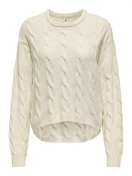 ONLY Sweter w kolorze beżowym rozmiar: L. Brązowe swetry klasyczne damskie Only, l, ze splotem, bez kołnierzyka. Za 130.81 zł.