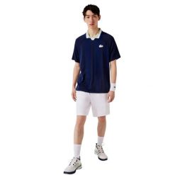 Koszulka męska Lacoste. Niebieskie t-shirty sportowe męskie Lacoste, na lato, m, z dzianiny, bez ramiączek, na golfa. Za 257.00 zł.