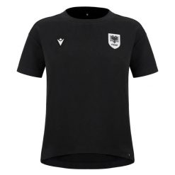 Kostium kąpielowy damski Albania Favignana 2024/25. Czarne stroje jednoczęściowe damskie Macron, l, bez wzorów. Za 142.50 zł.