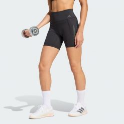 Krótkie legginsy Optime Workout 3-Stripes. Czarne legginsy damskie Adidas, bez wzorów, z lycry. Za 199.00 zł.
