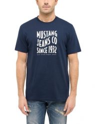 Męski T-Shirt Mustang Style Austin Dark Sapphire 1016272 4136. Niebieskie t-shirty męskie Mustang, m, bez wzorów, bez kołnierzyka. Za 69.99 zł.